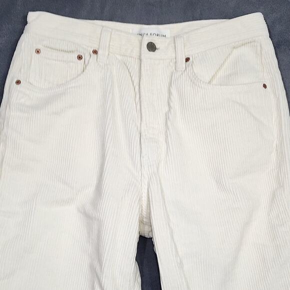 Denim Forum The Arlo High Rise Straight Courduroy Pants Ivory Size 30 - Picture 8 of 14